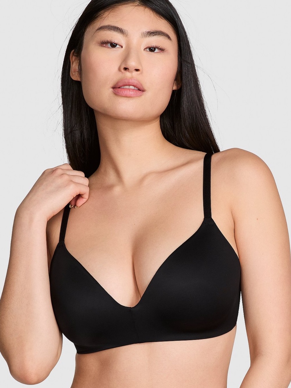 PINK Victoria's Secret Black Wireless Triangle Bra